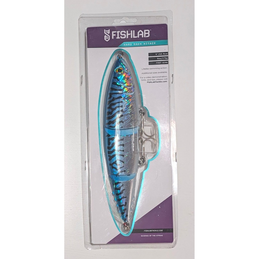 FishLab Hard Mack Attack Fast Sink Swimbait 9in 6oz Blue Mackerel MAH-FS-9-BM